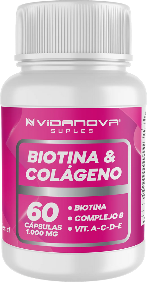 Biotina + Colágeno - 60 cápsulas