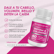 Biotina + Colágeno - 60 cápsulas