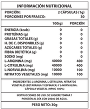 OXIDO NITRICO 1000MG 60 CAPS