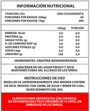 Creatina Monohidratada 300g de 200MESH