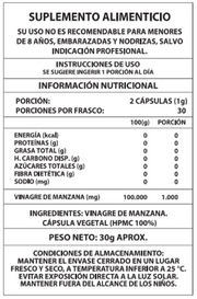 VINAGRE DE MANZANA 60CAPS