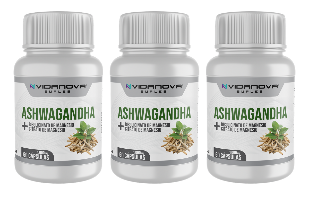 PACK X3 Ashwagandha + Magnesio 1000mg