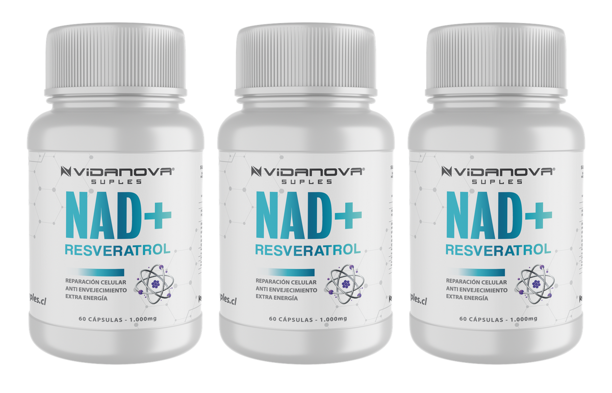 PACK X3 NAD+ RESVERATROL 1000MG 60 CAPS