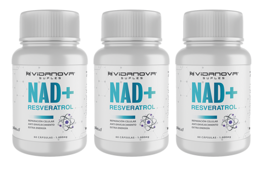 PACK X3 NAD+ RESVERATROL 1000MG 60 CAPS