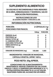 Vinagre de Manzana - 60 cápsulas