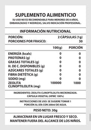 Zeolita - 60 cápsulas