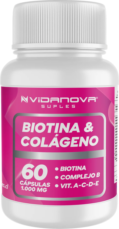 Biotina + Colágeno - 60 cápsulas