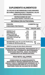 Gomitas de NAD + Resveratrol - 60 unidades